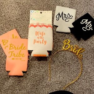 Assorted bride/bachelorette can coozies